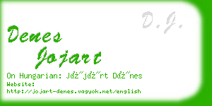 denes jojart business card